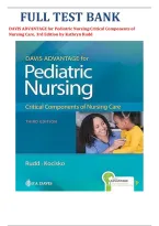 Davis Advantage for Pediatric Nursing &ndash; Critical Components of Nursing Care Test Bank and Exam Review