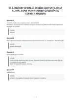 U&period; S&period; History Spiraled Review Content Latest&NewLine;Actual Exam With Verified Questions &&NewLine;Correct Answers