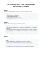 U&period;s&period; History B Final Exam Questions And&NewLine;Answers Latest Update