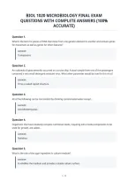 Biol 1020 Microbiology Final Exam&NewLine;Questions With Complete Answers &lpar;100&percnt;&NewLine;Accurate&rpar;