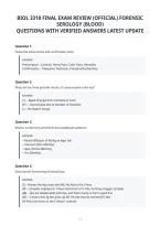 Biol 3318 Final Exam Review &lpar;Official&rpar; Forensic&NewLine;Serology &lpar;Blood&rpar;&NewLine;Questions With Verified Answers Latest Update