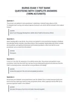Burns Exam 1 Test Bank&NewLine;Questions With Complete Answers&NewLine;&lpar;100&percnt; Accurate&rpar;