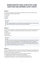 Burns Pediatric Final Exam Study Guide&NewLine;Questions And Answers Latest Update&NewLine;