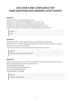 Uhc Ethics And Compliance Test&NewLine;Exam Questions And Answers Latest Update&NewLine;