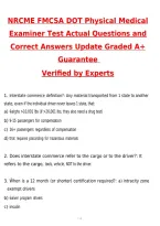 NRCME FMCSA DOT Physical Medical Examiner Test 2026 Actual Questions and Correct Answers &lpar;Latest 2026 &sol; 2027 Update&rpar; Graded A&plus; 100&percnt; Guarantee Verified by Experts