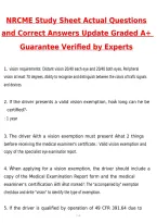 NRCME Study Sheet Exam 2026 Actual Questions and Correct Answers &lpar;Latest 2026 &sol; 2027 Update&rpar; Graded A&plus; 100&percnt; Guarantee Verified by Experts