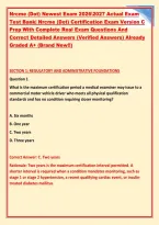 Nrcme &lpar;Dot&rpar; Newest Exam 20262027 Actual Exam &NewLine;Test Bank&vert; Nrcme &lpar;Dot&rpar; Certification Exam Version C &NewLine;Prep With Complete Real Exam Questions And &NewLine;Correct Detailed Answers &lpar;Verified Answers&rpar; Already &NewLine;Graded A&plus; &lpar;Brand New&excl;&excl;&rpar;