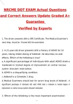 NRCME DOT Exam 2026 Actual Questions and Correct Answers &lpar;Latest 2026 &sol; 2027 Update&rpar; Graded A&plus; 100&percnt; Guarantee Verified by Experts