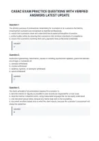 Casac Exam Practice Questions With Verified&NewLine;Answers Latest Update