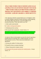 Ifsac Fire Instructor Ii Certification Exam &NewLine;And Practice Exam Newest 2026&sol;2027 Test Bank&vert; Fire Instructor Exam Prep With Complete &NewLine;300 Practice Questions And Correct Verified &NewLine;Answers &sol; Already Graded A&plus; &lpar;Most Recent&excl;&excl;&rpar; 
