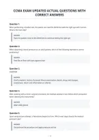 Ccma Exam Updated Actual Questions With&NewLine;Correct Answers&NewLine;