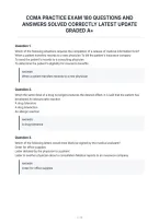 Ccma Practice Exam 180 Questions And&NewLine;Answers Solved Correctly Latest Update&NewLine;Graded A&plus;