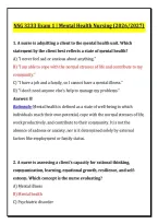 NSG 3233 Exam 1 &lpar;PDF&rpar; &vert; 2026&sol;2027 Mental Health Nursing Q&A