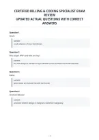 Certified Billing & Coding Specialist Exam&NewLine;Review&NewLine;Updated Actual Questions With Correct&NewLine;Answers