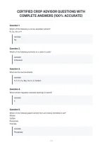 Certified Crop Advisor Questions With&NewLine;Complete Answers &lpar;100&percnt; Accurate&rpar;&NewLine;