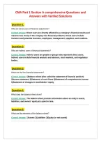 CMA Part 1 Section A comprehensive Questions and Answers with Verified Solutions