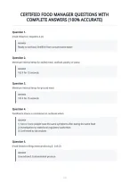 Certified Food Manager Questions With&NewLine;Complete Answers &lpar;100&percnt; Accurate&rpar;&NewLine;