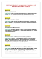 CMA Part 1 Section D comprehensive Questions and Answers with Verified Solutions