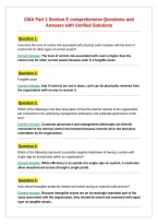 CMA Part 1 Section E comprehensive Questions and Answers with Verified Solutions