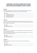 Certified Lactation Consultant Exam&NewLine;Questions And Answers Latest Update