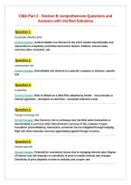 CMA Part 2 - Section B comprehensive Questions and Answers with Verified Solutions