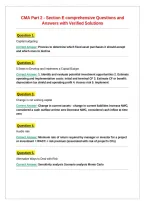 CMA Part 2 - Section E comprehensive Questions and Answers with Verified Solutions