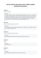 HCS-D Stuff to Remember Exam 100&percnt; Verified&NewLine;Questions & Answers