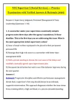 NYC Supervisor I &lpar;Social Services&rpar; &mdash; Practice &NewLine;Examination with Verified Answers & Rationale &lpar;2026&rpar;