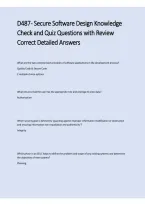 D487 Secure Software Design Knowledge Check and Quiz Questions with Reviewed Correct Detailed Answers
