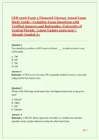 GEB 3006 Exam 3 Financial Literacy Actual Exam Study Guide &vert; Complete Exam Questions with Verified Answers and Rationales - University of Central Florida &vert; Latest Update 2026&sol;2027 &vert; Already Graded A&plus;