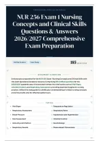 NUR 256 Exam 1 Nursing Concepts and Clinical Skills Questions & Answers 2026&sol;2027 Comprehensive Exam Preparation