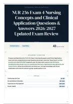NUR 256 Exam 4 Nursing Concepts and Clinical Application Questions & Answers 2026&sol;2027 Updated Exam Review