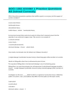 SOCI 1301 EXAM&num; 1 Practice Questions All Solved Correctly&period;