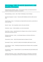 Sociology 1301 Exam&num;2 Questions and Quality Answers&period;