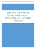 Test Bank for Practice Management for the Dental Team 9th Edition by Finkbeiner