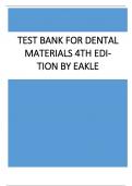 Test Bank for Dental Materials 4th Edition by Eakle.