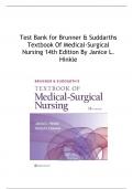 Test Bank - Brunner Suddarths Textbook of Medical Surgical Nursing 14th edition Janice Hinkle 2017