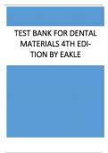 Dental Materials Clinical Applications for Dental Assistants and Dental Hygienists 4th Edition By W&period; Stephan Eakle -Test Bank