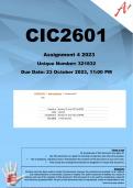 CIC2601 Assignment 4 (COMPLETE ANSWERS) 2023 (321832) - DUE 23 October 2023
