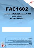 FAC1602 Assignment 4 (WORKINGS & ANSWERS) Semester 1 2023
