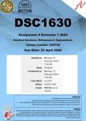 DSC1630 Assignment 4 (100% COMPLETE ANSWERS) Semester 1 2024 (239139)- DUE 26 April 2024