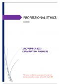 2023 NOVEMBER EXAM MEMO FULLY REFERENCED - LJU4802 - Professional Ethics 