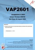 VAP2601 Assignment 4 (COMPLETE ANSWERS) 2023 (608538) - DUE 29 August 2023