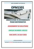 OPM1501 ASSIGNMENT 03 SOLUTIONS 2023 (695222)