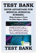 Test Bank For Davis Advantage for Medical-Surgical Nursing: Making Connections to Practice 2nd Edition, Hoffman & Sullivan (All Chapters1-71) Davis Advantage for Medical-Surgical Nursing 2nd Edition, Hoffman Test Bank