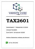 TAX2601 Assignment 1 (ANSWERS) Semester 2 2023 - DISTINCTION GUARANTEED