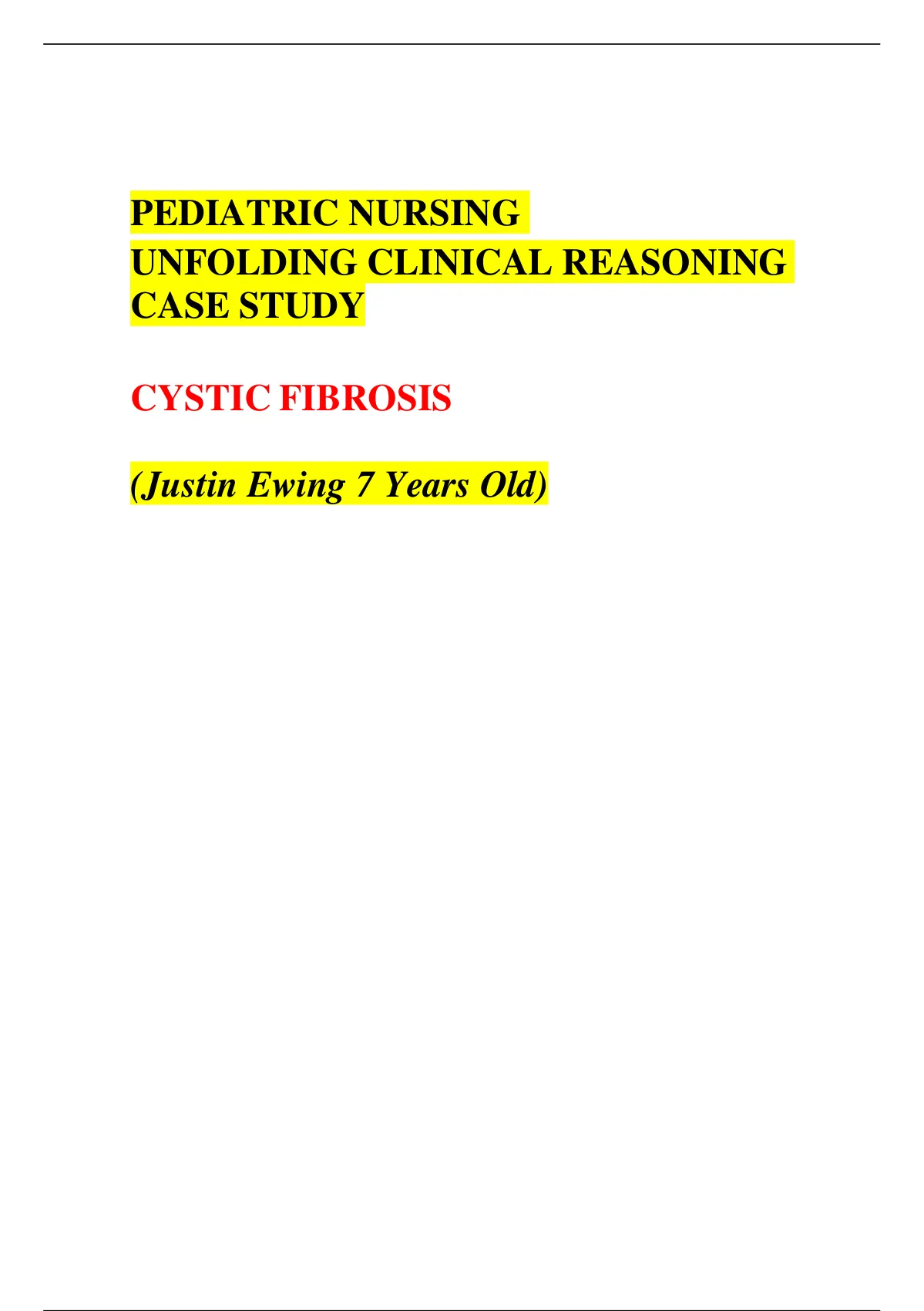 justin ewing cystic fibrosis case study