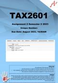 TAX2601 Assignment 2 (COMPLETE ANSWERS) Semester 2 2023 - DUE 31 August 2023