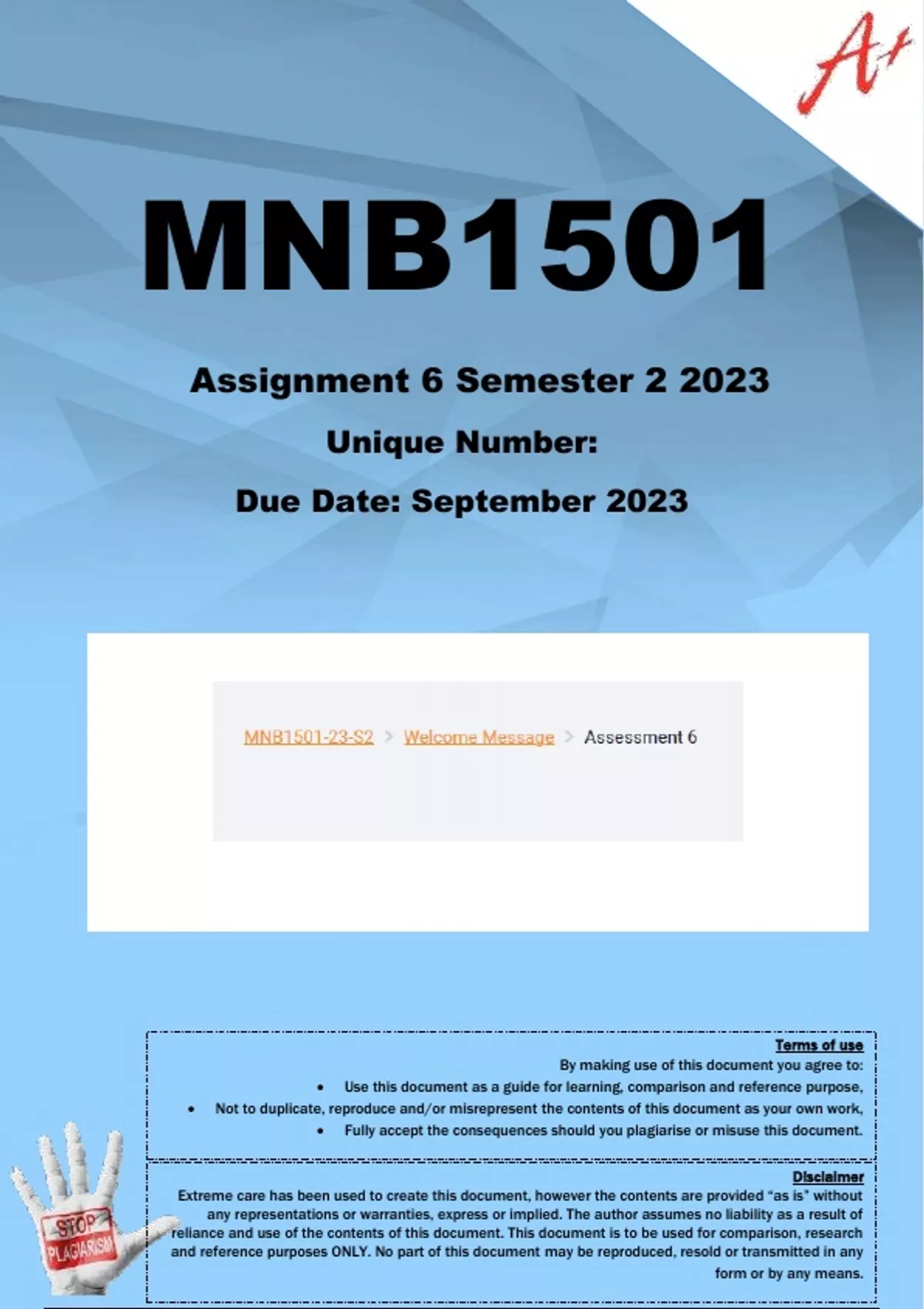 mnb1501 assignment 2 2021 answers