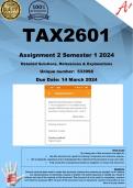 TAX2601 Assignment 2 (COMPLETE ANSWERS) Semester 1 2024 (533998) - DUE 14 March 2024 